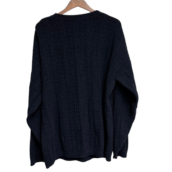 Bill Blass Menswear Heather Navy Textured Knit Sweater 2XLT Heavyweight - Picture 5 of 5